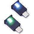 AOZITA Mini USB Type C LED RGB Light Brightness Adjustable 8 Color Changeable for Car, Laptop, Keyboard. Atmosphere Smart Type-C Night Lamp for Home Decoration (Quantity: 2)