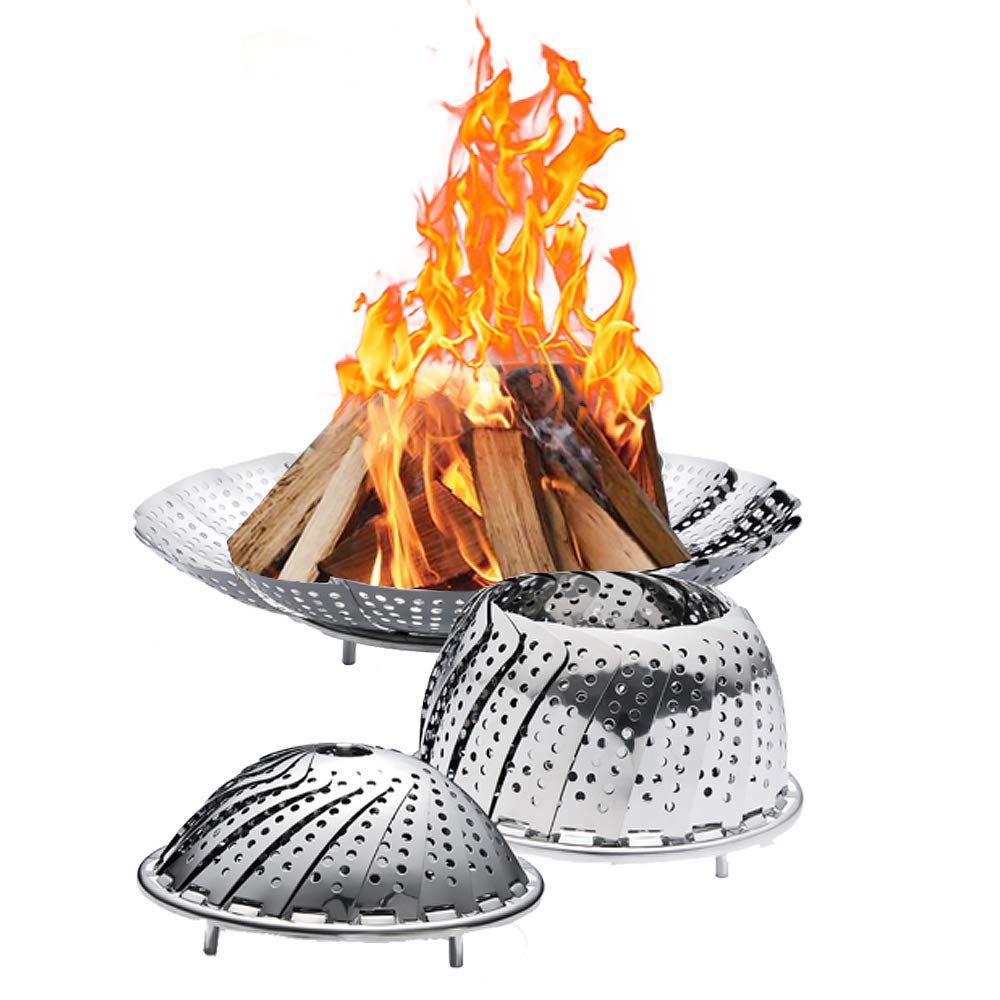 Kuaichai Portable Fire Pit Outdoor Space Saving Foldable Stainless