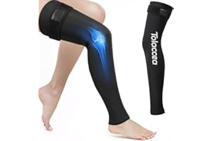 Tolaccea Full Leg Cold Pack with 360° Coverage - Reusable Gel Compress for Pain Relief & Muscle Recovery - Cold Sleeve for Fo