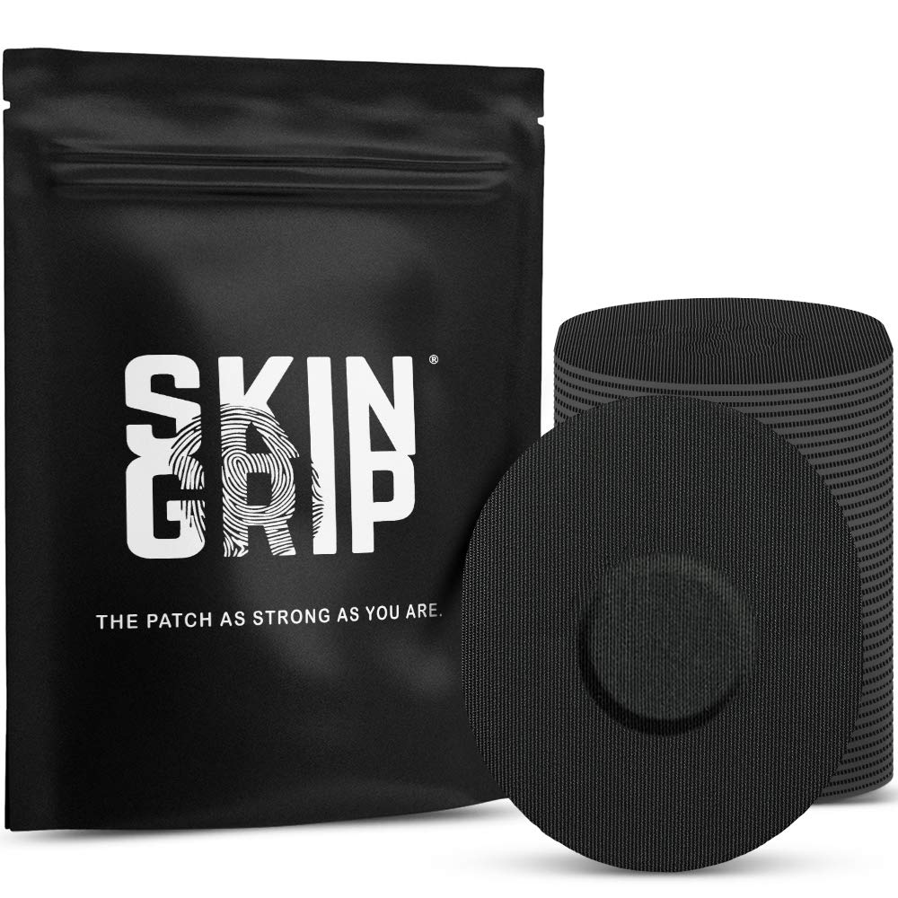 Skin Grip CGM Sensor Patches Compatible with Medtronic Guardian (20-Pack), Waterproof & Sweatproof for 10-14 Days, Pre-Cut Adhesive Tape, Continuous Glucose Monitor Patch, Black