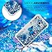 COTDINFORCA A7 2017 Case, 3D Cute Painted Glitter Liquid Sparkle Floating Bling Quicksand Shockproof Protective Bumper Silicone Case Cover for Samsung Galaxy A7 2017 A720. Liquid - Blue Butterfly