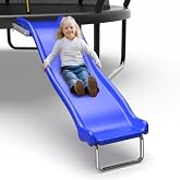 Lyromix Plastic Trampoline Slide Compatible with 8-16FT for Kids 6+, Blue | Heavy Duty Outdoor Slide Attachment for Universal Trampolines, Trampoline Accessories for Kids, Trampoline Ladder Stairs