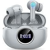 Rinsmola Wireless Headphones, 2025 Bluetooth 5.4 Earbuds 3D Hi-Fi Stereo Bass Ear Buds, 4 ENC Noise Cancelling Mic, 40H in-Ear Earphone Sport, IP-X7 Waterproof Workout Gym for Android iOS Laptop Pad