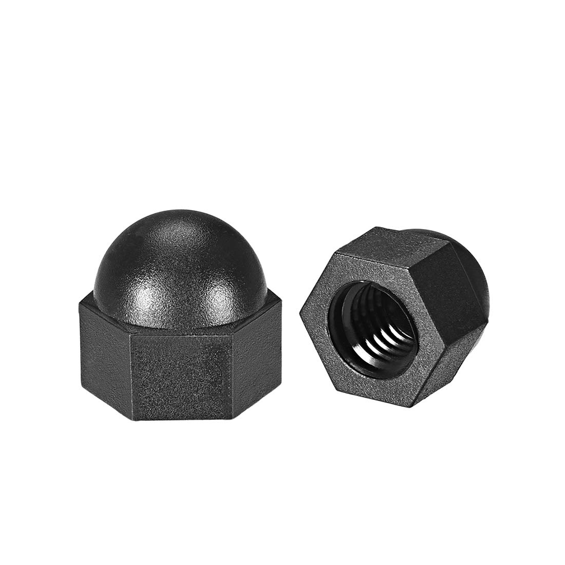 sourcing map M8 Cap Nut, Hex Acorn Dome Head Nuts for Screws Bolts Nylon Black 30 Pcs