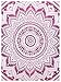 Bless International Indian Traditional Mandala Hippie Wall Hanging, Cotton Tapestry Ombre Bohemian Bedspread (Twin (54x72 Inches)(140x185 Cm), Pink/White)