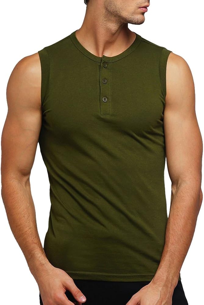 henley muscle shirt