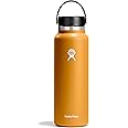 Hydro Flask Wide Mouth vacuum insulated stainless steel water bottle with leakproof closeable lid for cold water drinks, sports, travel, car and school