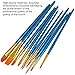 20 Pcs Paint Brush Set with 2 Pcs Paint Tray Palette, FineGood Round Pointed Tip Nylon Hair Paintbrush for Kids Students Beginners - Brown