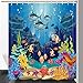 JAWO Tropical Fish Shower Curtain for Girls Boys, Sea Ocean Fish Shower Curtain Colorful Fishing Shower Curtain Waterproof Fabric 72