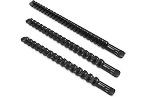 lsa Tools 1/2-Inch, 3/8-Inch & 1/4-Inch Drive Aluminum Socket Organizer Professional Quality Socket Holder (Black)