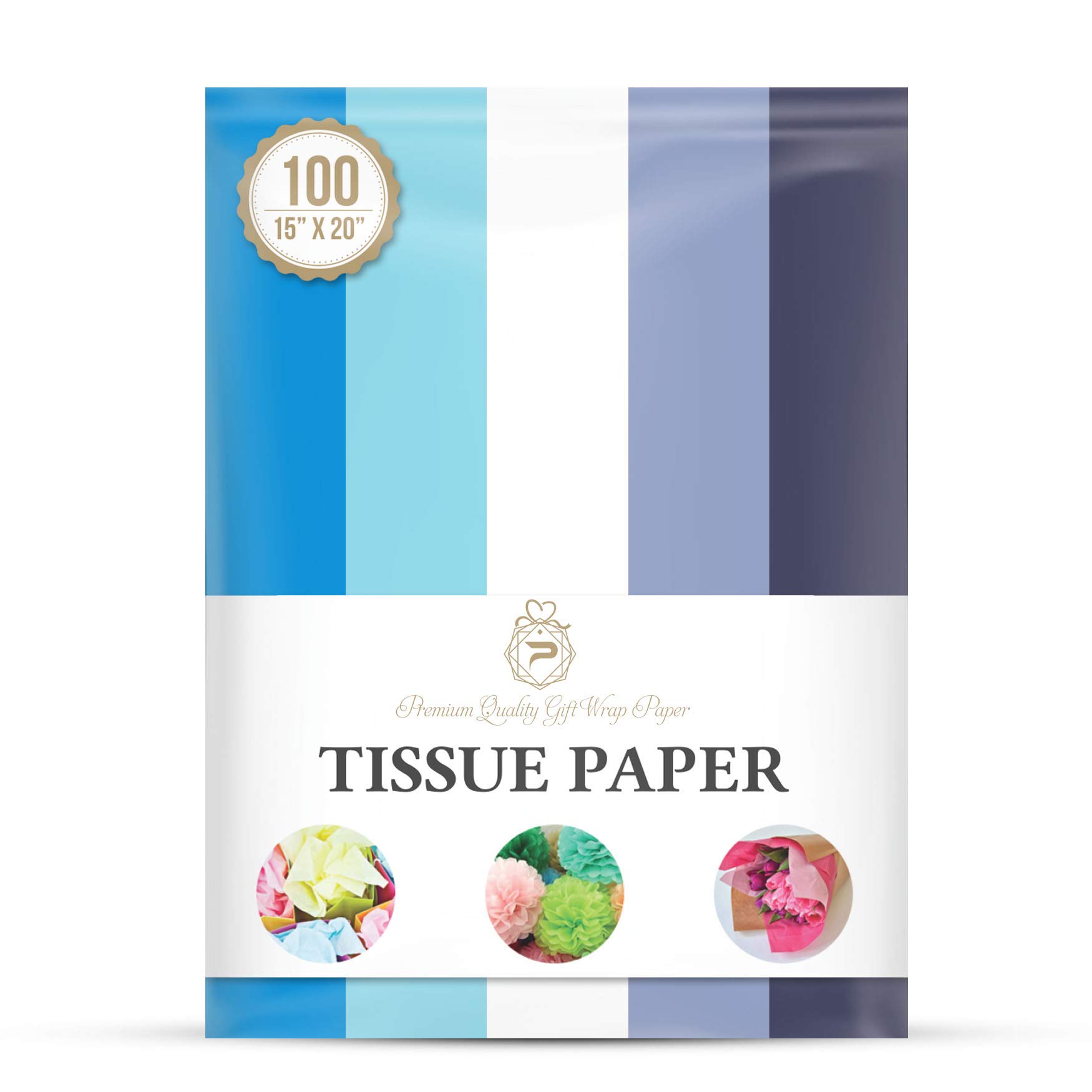 Blue Boy Tissue Paper for Gift Wrapping (5 Assorted Colors), Packaging, Floral, Birthday, Christmas, Halloween, DIY Crafts and More 15
