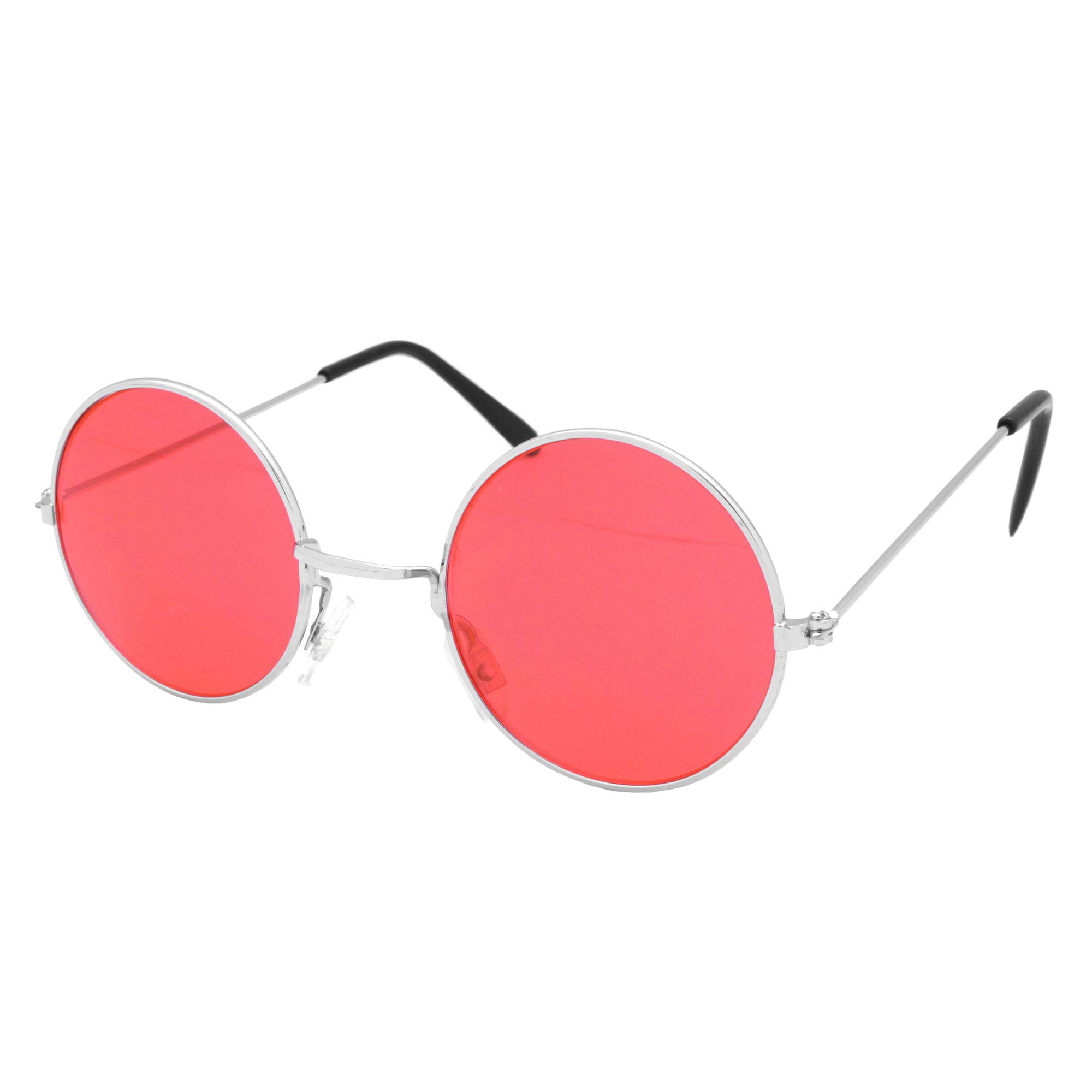 SIlver Frame Red Lennon Glasses (1 Pc.) - Stylish & Trendy Eyewear Design, Perfect Accessory for Hippie, Music Festivals, World Book Day, & More Halloween Halloween