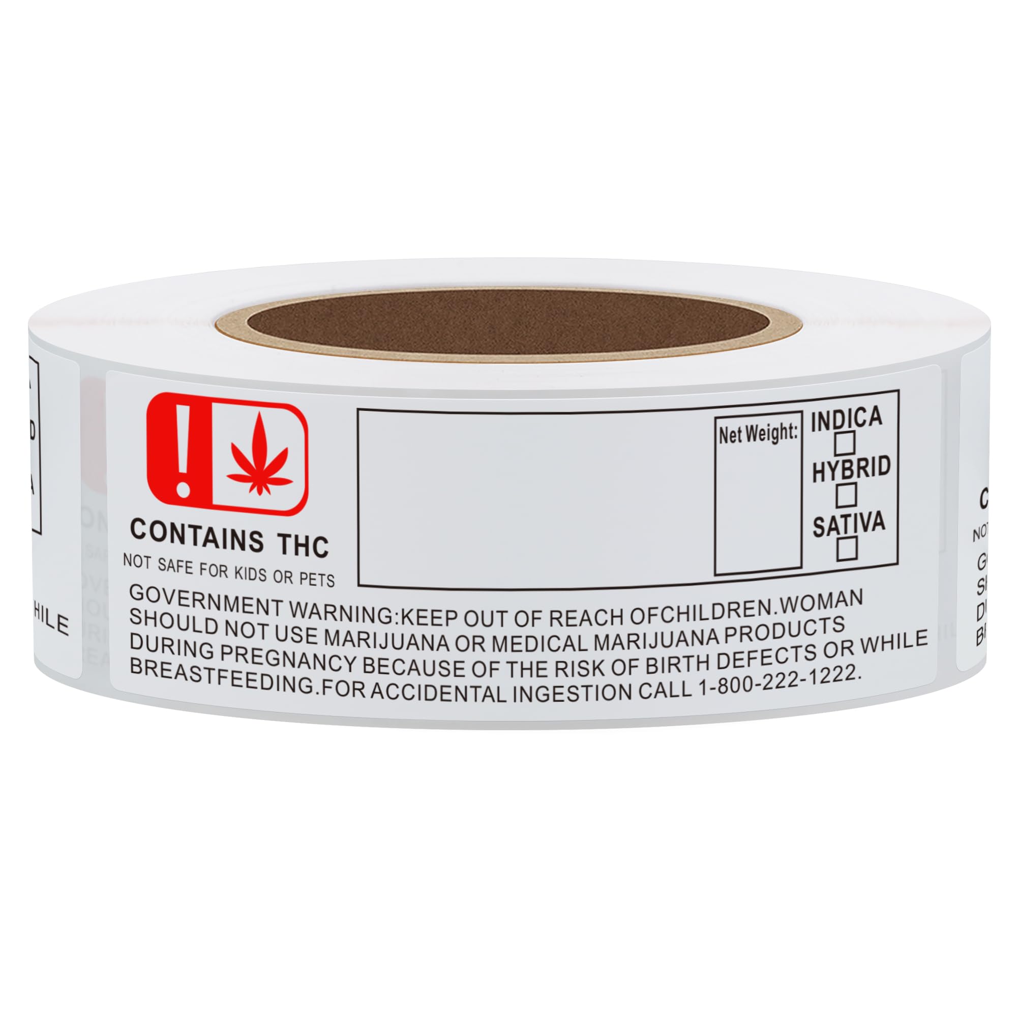 Hylabelest Contains THC Warning Labels with ! 25x76mm Stickers for Warning and Indication