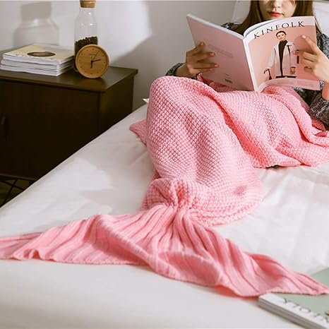 Ashanlan Meerjungfrau Schwanz Decke für Geburtstags-Geschenke, Süße Träume für Mädchen 3-12 Jährige, alle Jahreszeit-Schlafsa