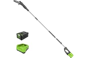 Greenworks PRO 9' 80V Cordless Pole Saw, 2.0 AH Battery Included PS80L21