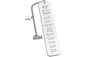ACCOLIAMBER Graduation Gifts for Her Teen Girls 2024 Inspirational Bible Verse Christian Bookmarks Women Book Lover Class of 2024 Senior College High School Student Religious Bulk Goddaughter Christmas Valentines