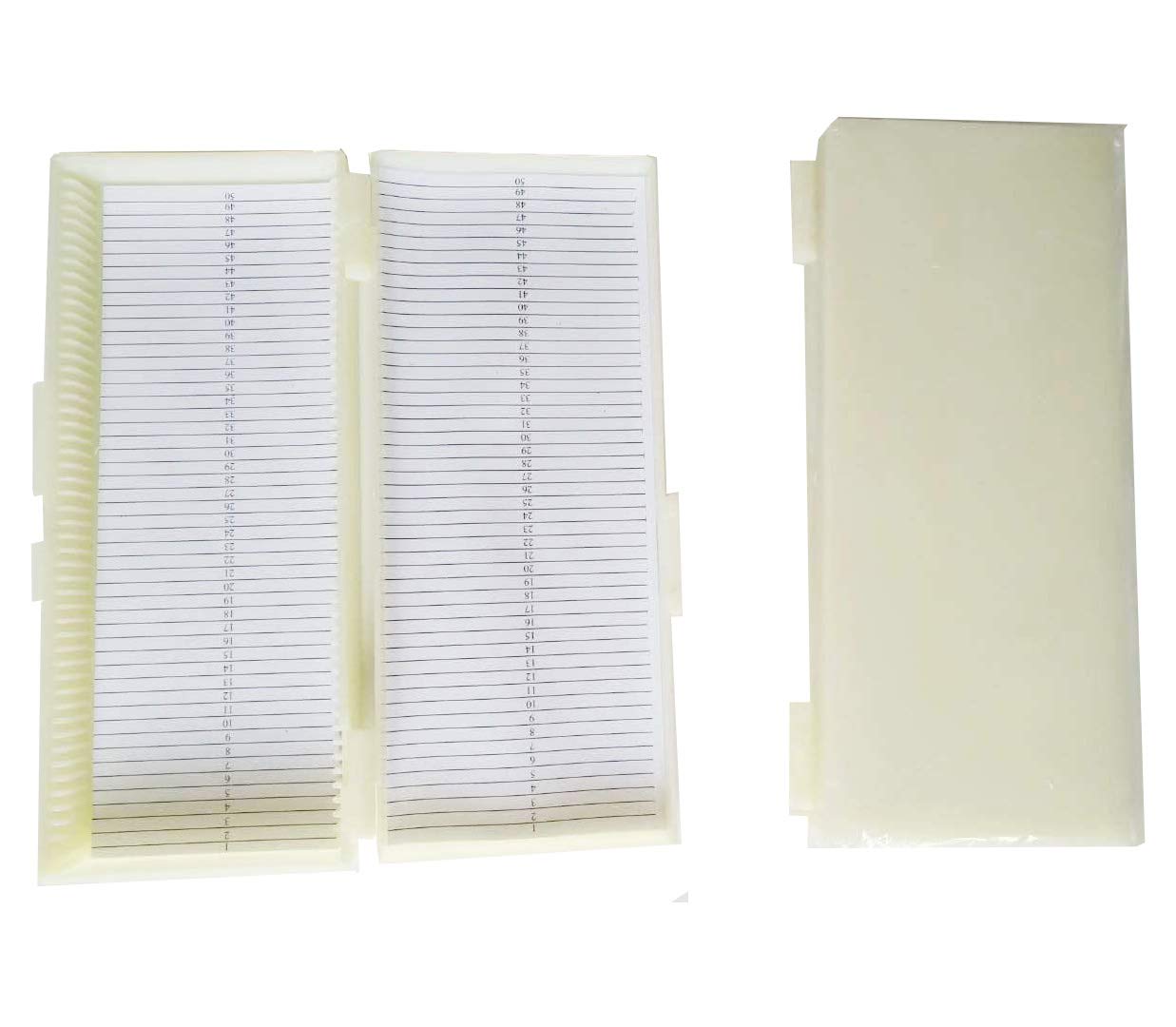 50-Place Microscope Glass Slide Box (White)