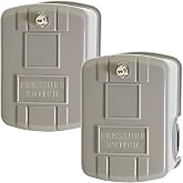 Well Pump Pressure Switch 2-Pack 40-60 PSI, 1/4" NPT Adjustable | 40/60 pressure switch for well pump. Silver-plated contacts, snap-action. For jet/submersible pumps. Durable &amp; energy-saving.
