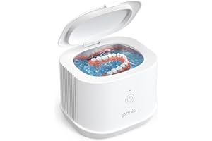Phniti Ultrasonic Jewelry Cleaner, 46kHz Ultrasonic Retainer Cleaner Professional Ultrasonic Cleaner Machine with Timer for Dental Retainer, Mouth Guard, Watch, Ring, Diamond, White