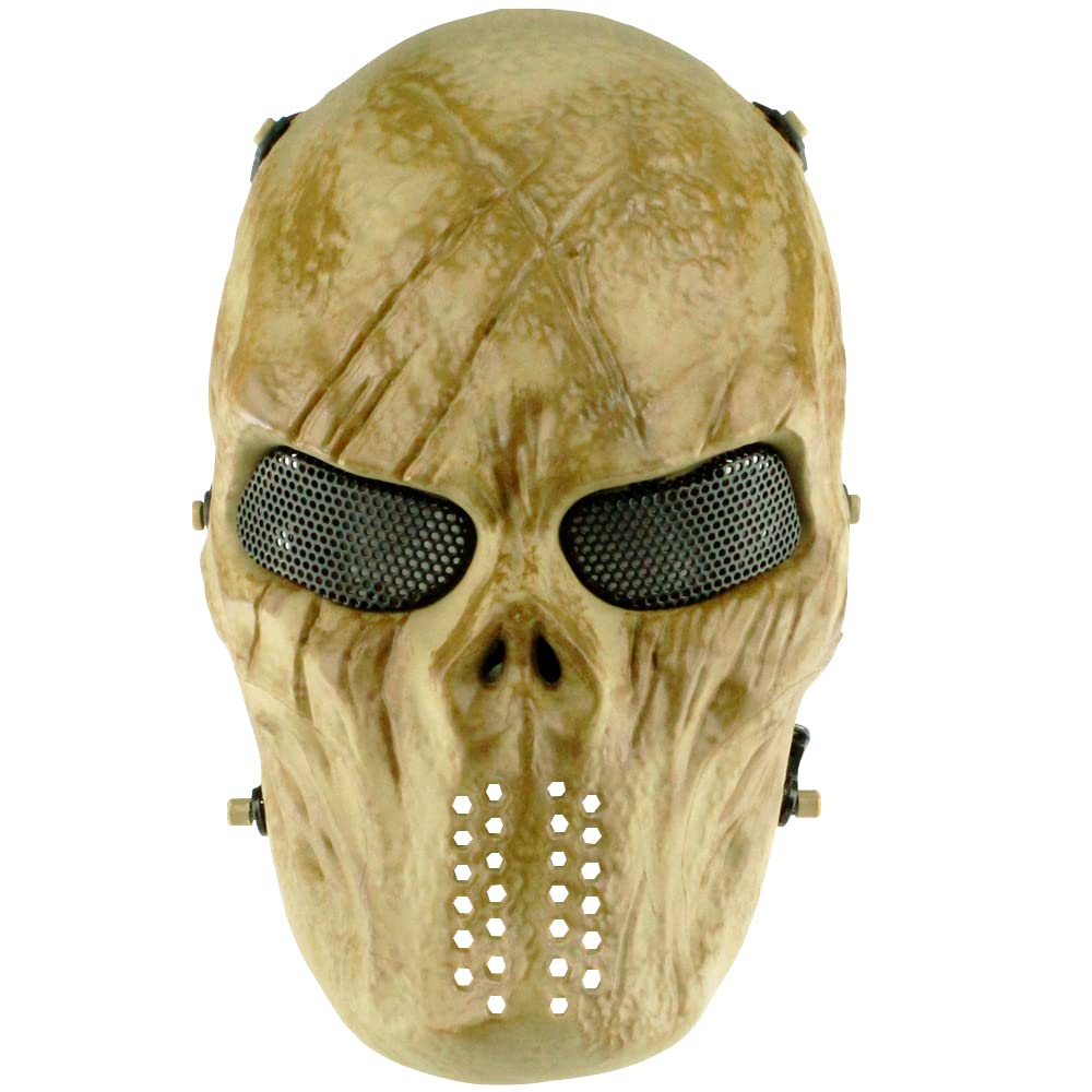 Yzpacc Full Face Mask with Metal Mesh Eye Protection - Tactical Airsoft Mask for Halloween, CS, Survival Games