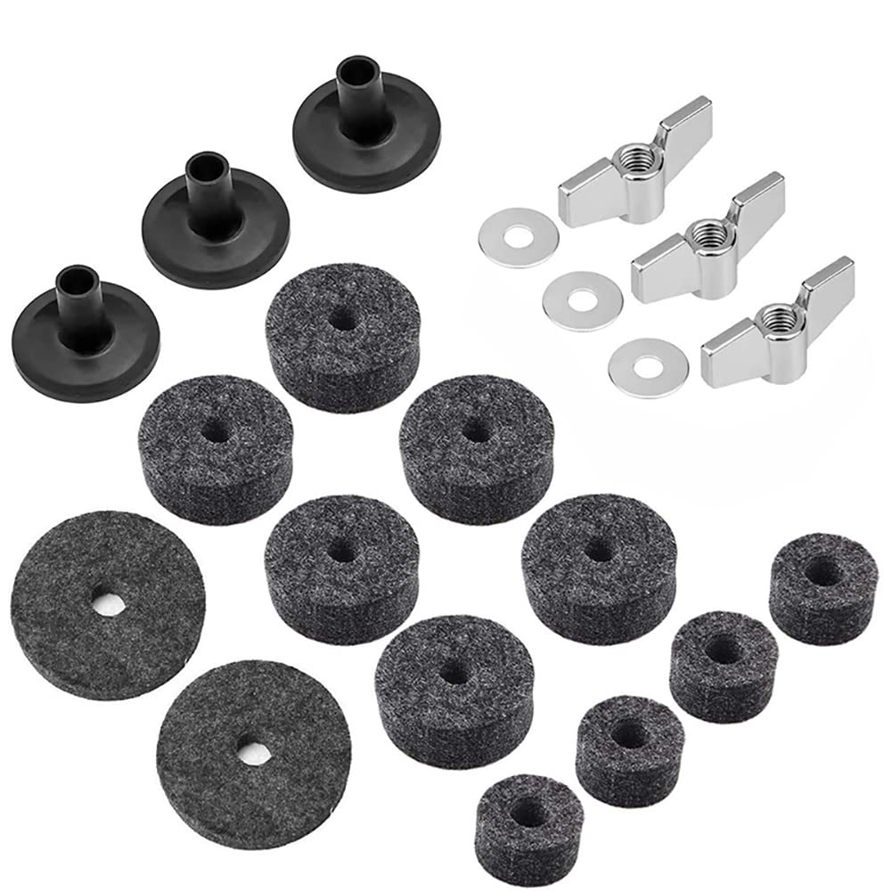 Alnicov Cymbal Replacement Accessories, 21-Piece Drum Kit, Grey
