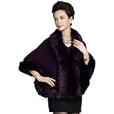 Obosoyo Women's Pashmina Shawl Cloak Cape Shawls and Wraps for Evening Dresses Shawl Wrap Cape Bridal Wedding Party Winter