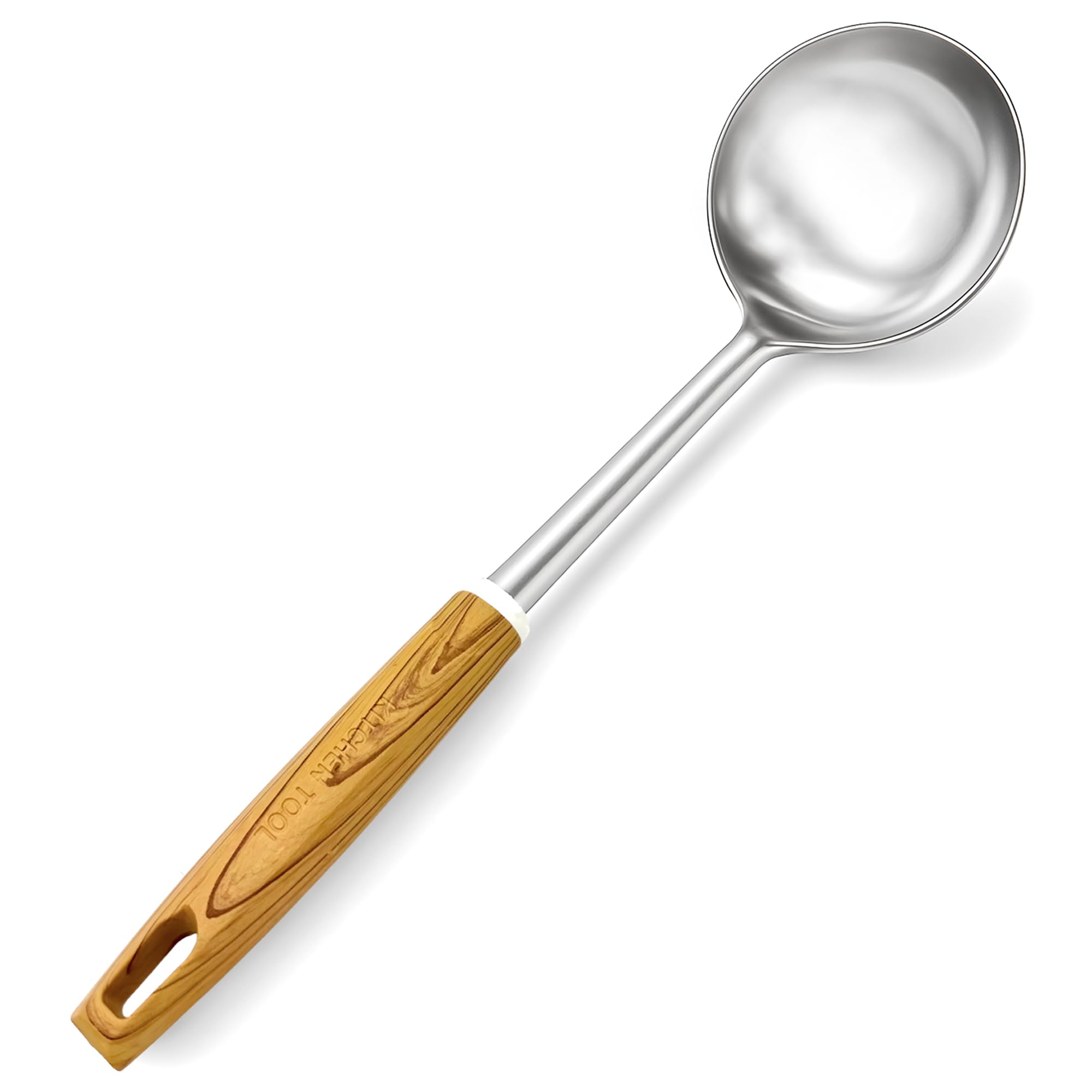TIJAR Ladle Spoon Stainless Steel Soup Ladle, Long Handle Cooking & Serving Spoon, Deep Spoon with Large Bowl Capacity, Heat Resistant & Dishwasher Safe