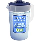 Water Pitcher with Lid 1 Gallon Pitcher, Freezer/Dishwasher Safe, BPA Free & Phthalate Free - Navy