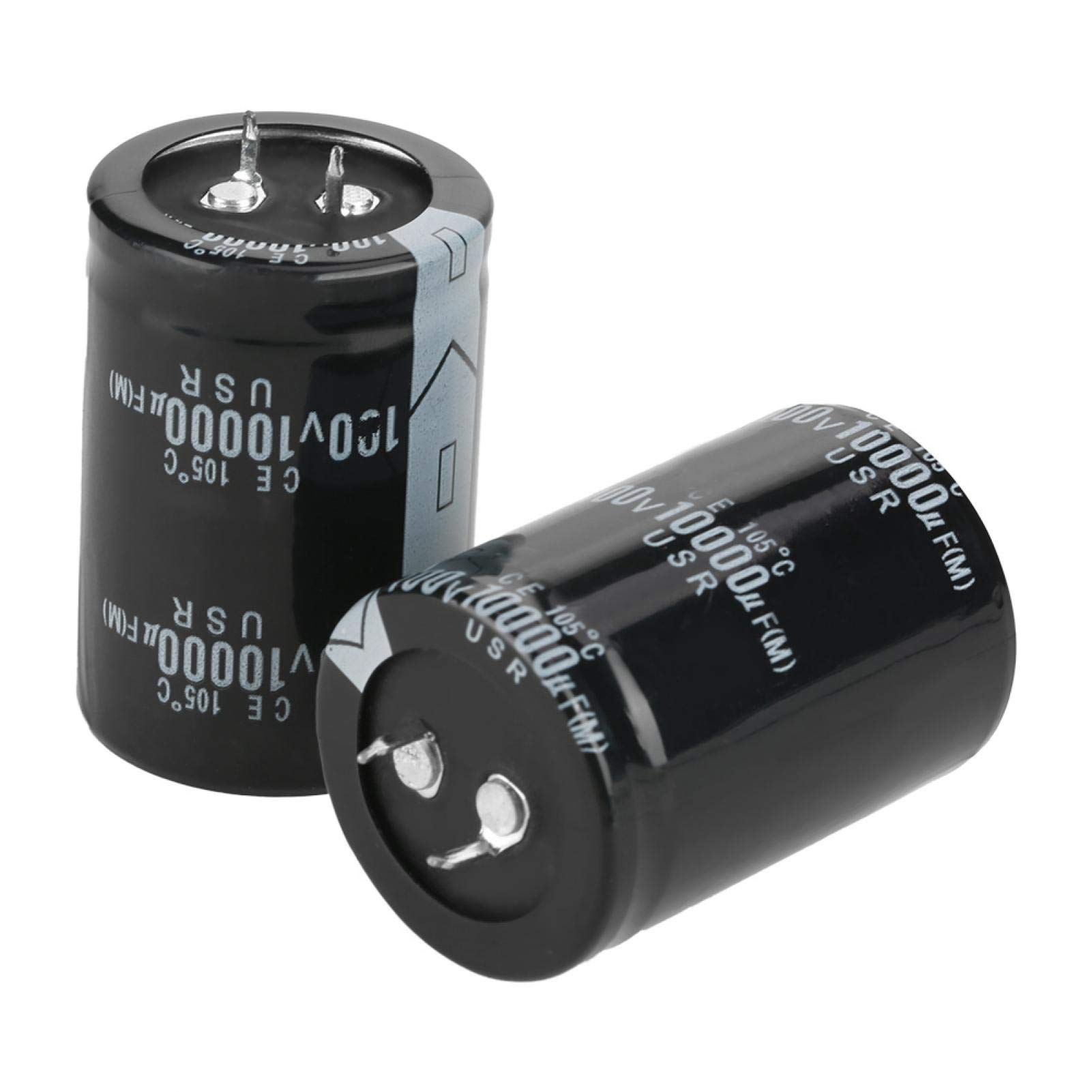 Photo 1 of 2pcs Electrolytic Capacitor 10000uF 100V Large Can Electrolytic Capacitor 105 35X50mm Snap-in Terminal Capacitor