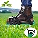 Ohuhu Lawn Aerator Spike Shoes, Aerating Lawn Soil Sandals with Metal Buckles and 3 Adjustable Straps, One Size Fits All for Aerating Your Lawn or Yard (Green - Upgraded Version)
