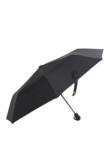 Automatic Open Three Fold Anti Storm Shower Umbrella- Black