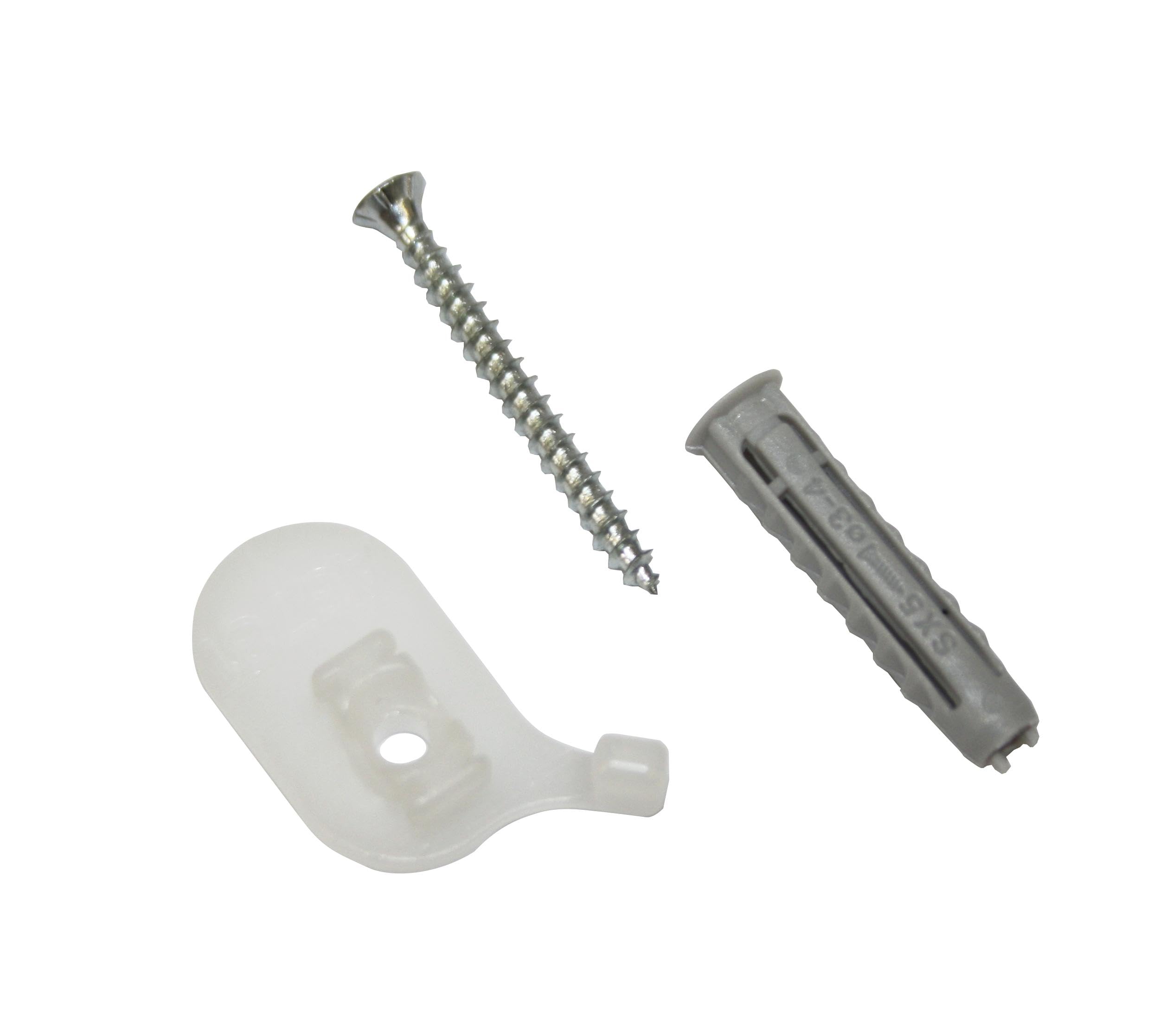 GARDINIA 2 x White Aluminium Curtain Track Ceiling Brackets Single Track