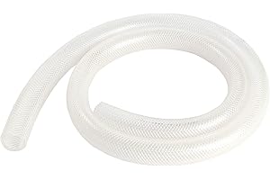 GEOWAKY 1’’ ID × 1-19/64" OD - 5 ft Clear Braided Hose Plastic Vinyl Tubing,High Pressure Flexible Reinforced PVC Tube for Transfer Water Air Oil, BPA Free & Non-Toxic