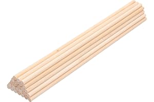 Coadura 25 Pcs Wooden Dowel Rods 1/4 x 12 Inch – Unfinished Hardwood Sticks for Crafts, DIY Projects, Macrame, and Home Décor
