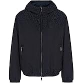 Armani Exchange mens Zip Up Hooded All Over Logo Windbreaker