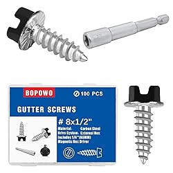 Bopowo Self-Tapping Gutter Screws Black Painted