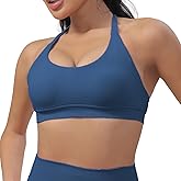 ViKiUiKi Womens Sports Bra with Removable Padding Underwear Athletic Crop Tops Halter Yoga Running Fitness