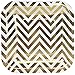 Just Artifacts Square Paper Party Plates 7.25in (12pcs) - Metallic Gold Chevron - Decorative Tableware for Birthday Parties, Baby Showers, Grad Parties, Weddings, and Life Celebrations!