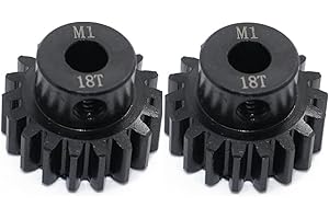 ADORLY 2Pcs 6491X 18-T Pinion Gear, 1.0 Metric Pitch, Fits 5mm Shaft (Compatible with Steel Spur Gears) for Traxxas RTR Vehicle Upgrade Parts