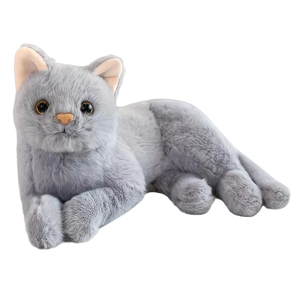 APPCRFM Cute Cat Plush Toy, Cat Plush Soft Toys, Cute Gray Cats Doll, Soft Hug Suitable for Sleeping Home Decoration, Birthday Gift for Boys and Girls - 30CM