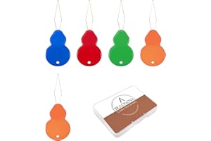 BEADNOVA Embroidery Needle Threader Tool 5pcs Plastic Wire Loop Sewing Machine Needle Threader for Hand Sewing Cross Stitch Craft Knitting Quilting (5pcs, Mix Colors)