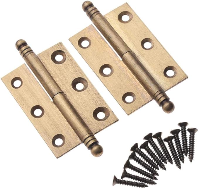 2 Piezas de Cajas de joyería de latón Antiguo Bisagras Decorativas