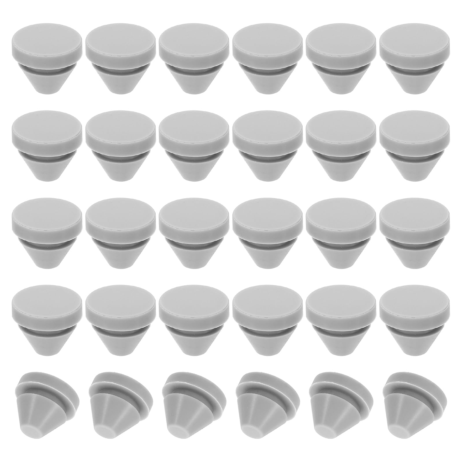 PATIKIL 9mm Diameter Silicone Round Snap, 30 Pcs in Type Locking Furniture Hole Plug Button Protective Cover Cap Head Fit for 2.5-9mm Hole for Seal Bulkhead Cylinder Hole, Grey