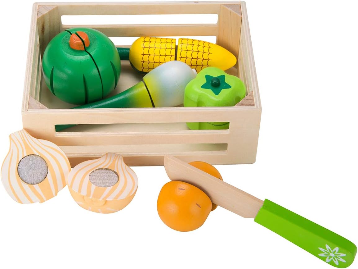 Wooden Cutting Fruits Set for Toddlers, Pretend Food Play for kids, 13PCS Toddler Fruits Set Educational Kitchen Toys for Girls and Boys