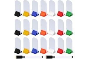 Meetory 45-Piece Blank Game Board Markers, 35-Piece Game Card Stands, 2 Black Pens, Plastic Token Cards, 7 Multi-Color Card Stands for Party Favor