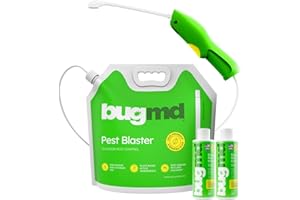 BugMD Blaster Kit - 2 Pack Pest Control Essential Oil Concentrates 3.7 oz and 1 Pest Blaster - Plant-Powered Bug Spray for Home, Insect Killer, Ant Killer for House, Flea Spray for Home, Roach Spray