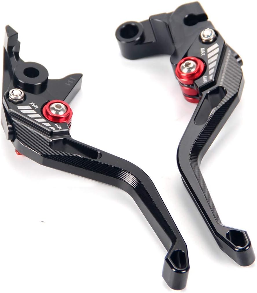 AuzkongShort Brake Clutch Adjustable Levers for Ducati Hypermotard 796 2010-2012, MONSTER 696 2008-2012, MONSTER 796 2011-2014 black