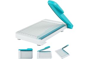 Guillotine Paper Cutter, 6 Inch Cut Length Small Paper Cutter, Non Slip Paper Trimmer Compact and Portable Curved Strip Paper