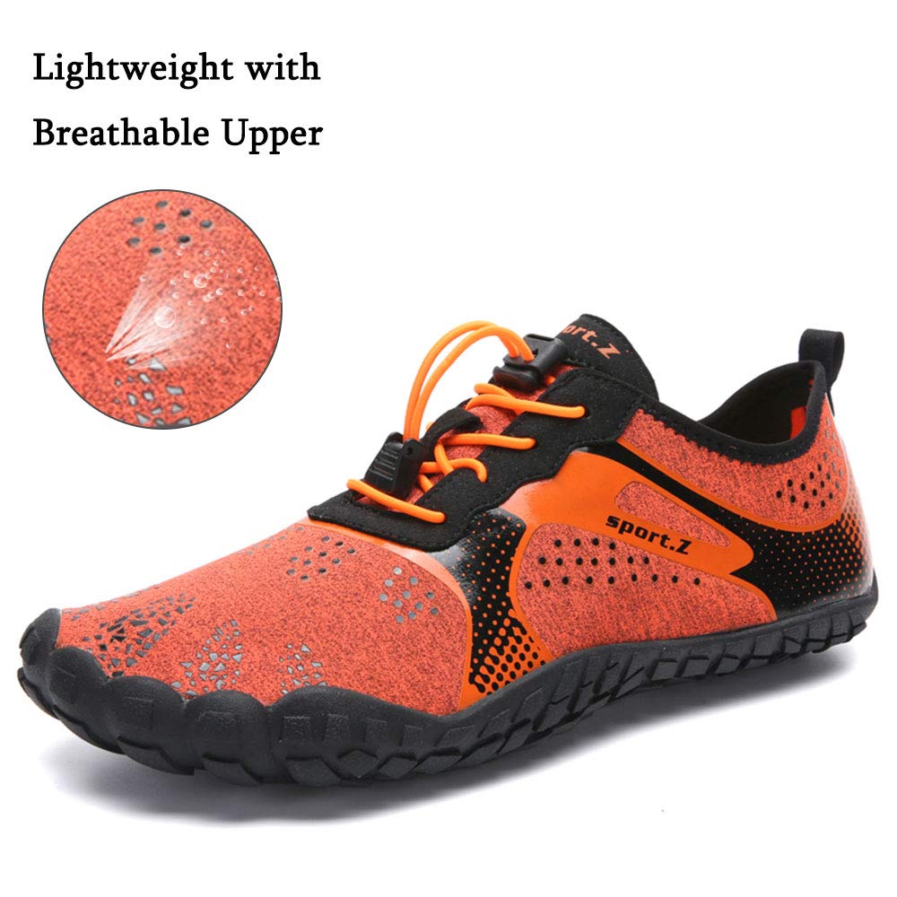 MARITONY Water Hiking Shoes for Men, Lightweight Quick Dry Barefoot Socks Water Aerobic Swim Shoes with Toes, Water Sneaker for Beach Diving Surf, 1901 OrangeRed 45