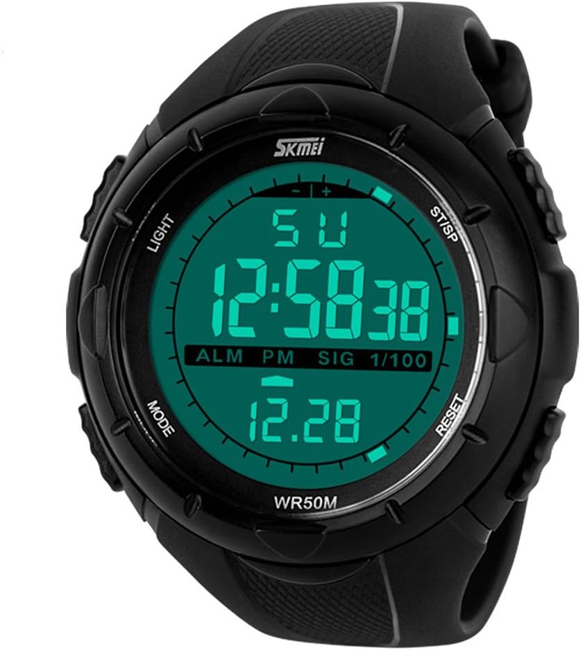 Mens Big Face Digital Sport Watches Army Wristwatch Military Running Waterproof Alarm Stopwatch Chronograph Athletic LED